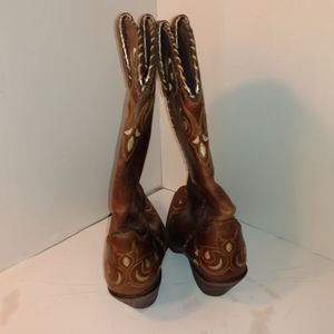 WOMENS DURANGO BOOTS RD5415 SIZE 8.5 12" BROWN EMBROIDERED